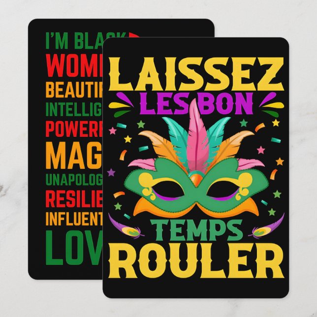 67 Six Seven Mardi-Gras Black History 2026 Holiday Card (Front/Back)