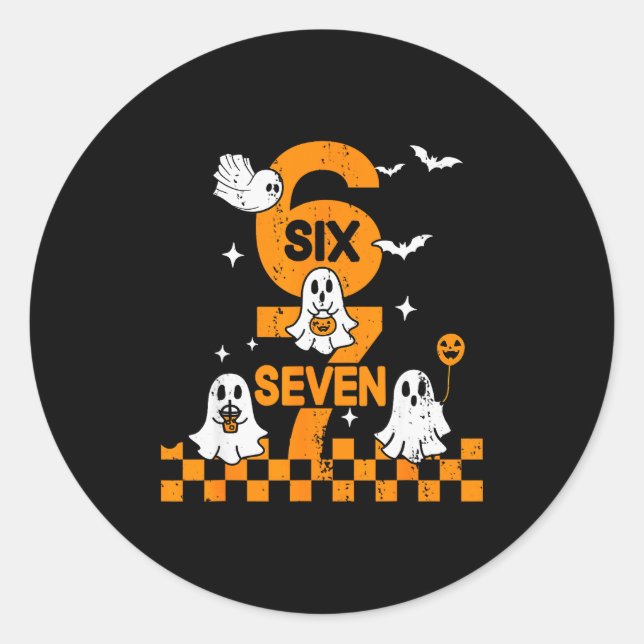 67 Six Seven Meme 6 7 Couple Matching Halloween Co Classic Round Sticker (Front)
