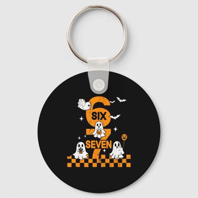 67 Six Seven Meme 6 7 Couple Matching Halloween Co Keychain (Front)