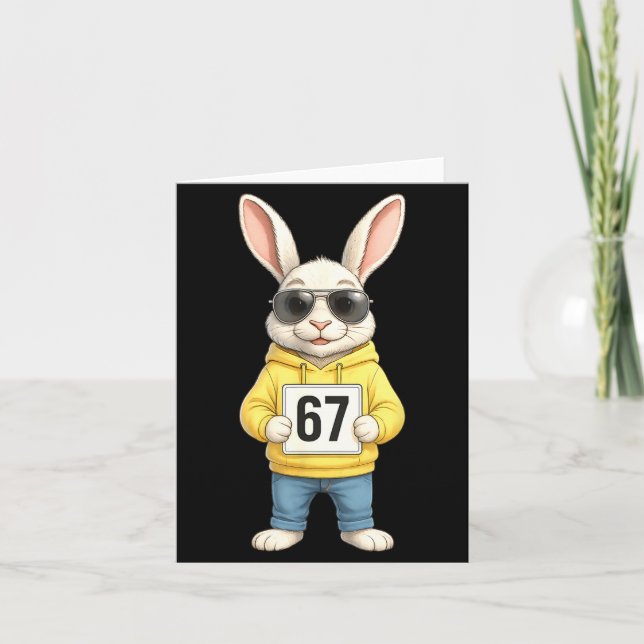 67 Six Seven Meme 6 7 Funny Easter Day For Boys Me Card (Front)