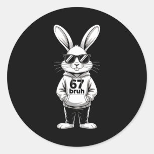 67 six seven meme 6 7 funny easter day for boys me classic round sticker