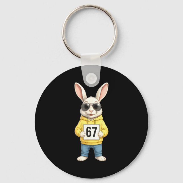 67 Six Seven Meme 6 7 Funny Easter Day For Boys Me Keychain (Front)