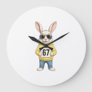 67 Six Seven Meme 6 7 Funny Easter Day for Boys Me Large Clock