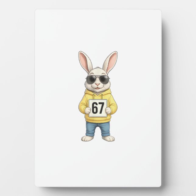 67 Six Seven Meme 6 7 Funny Easter Day for Boys Me Plaque (Front)