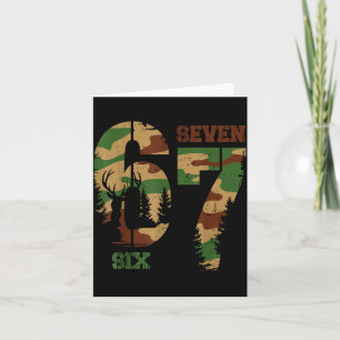 67 Six Seven Meme Camo Deer Hunting Gift For Boys  Card