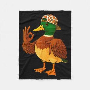 67 Six Seven Meme Camo Mallard Duck Hunting Boys M Fleece Blanket