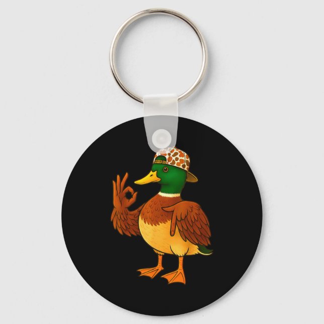 67 Six Seven Meme Camo Mallard Duck Hunting Boys M Keychain (Front)