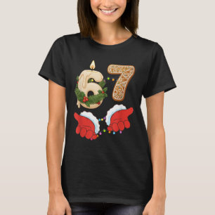 67 Six Seven Meme Christmas Candle Gingerbread Gen T-Shirt