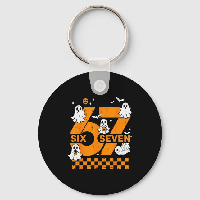 67 Six Seven Meme Fun 6 7 Couple Matching Hallowee Keychain (Front)