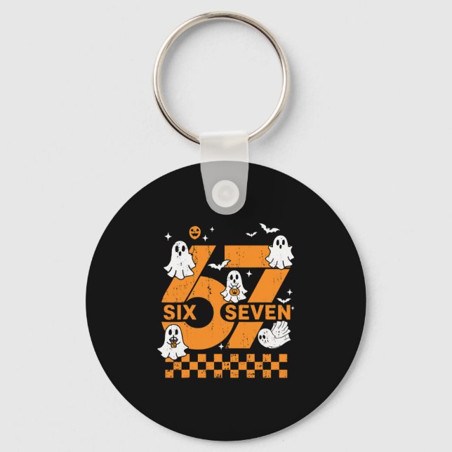 67 Six Seven Meme Fun 6 7 Couple Matching Hallowee Keychain (Front)