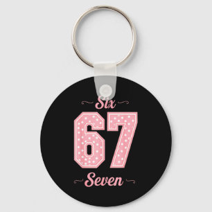 67 Six Seven Meme Funny Gen Alpha Slang Kids Girls Keychain