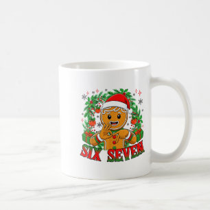 67 Six Seven Meme Funny Xmas Gingerbread Hand Sign Coffee Mug
