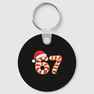 67 Six Seven Meme Gen Alpha Slang Funny Christmas Keychain