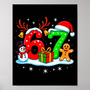 67 Six Seven Meme Gen Alpha Slang Funny Christmas  Poster