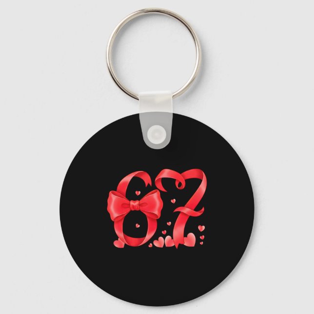 67 Six Seven Meme Gen Alpha Valentines Day Coquett Keychain (Front)