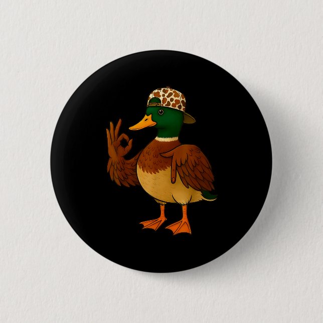 67 Six Seven Meme Mallard Duck Hunting Season Boy  2 Inch Round Button (Front)