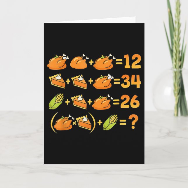 67 Six Seven Meme Math Thanksgiving Equation Logic Card (Front)