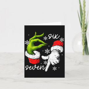67 Six Seven Meme Santa Hand Christmas Funny Gen A Card