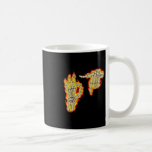 67 Six Seven Meme Skeleton Fire Vintage Rock Party Coffee Mug
