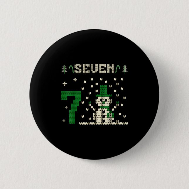 67 Six Seven Meme Snowman Christmas Couple Matchin 2 Inch Round Button (Front)