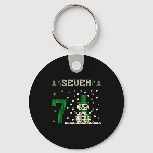 67 Six Seven Meme Snowman Christmas Couple Matchin Keychain (Front)