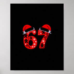 67 Six Seven Novelty Christmas Santa Hat Family Ma Poster