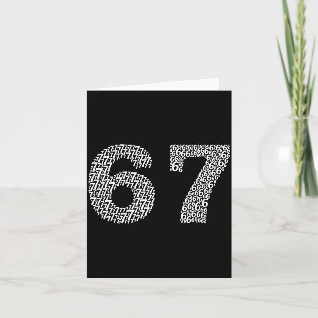 67 Sixty Seven Halloween Costume Design Funny 6 7  Card (Front)