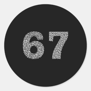 67 Sixty Seven Halloween Costume Design Funny 6 7  Classic Round Sticker