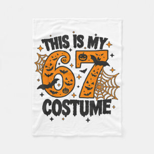 67 Sixty Seven Halloween Costume Design Funny 6 7 Fleece Blanket
