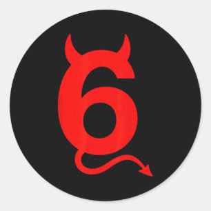 67 Sixty Seven Halloween Costume Devil Funny 6 7 M Classic Round Sticker