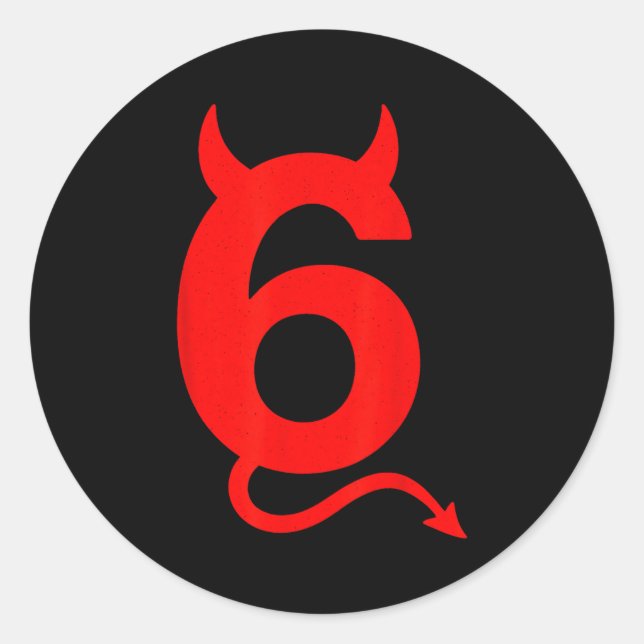 67 Sixty Seven Halloween Costume Devil Funny 6 7 M Classic Round Sticker (Front)