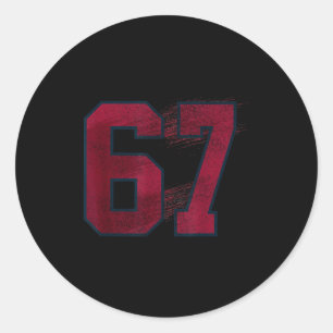 67 Sixty Seven Halloween Costume Flying Bats Funny Classic Round Sticker