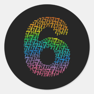 67 Sixty Seven Halloween Costume Rainbow Funny 6 7 Classic Round Sticker