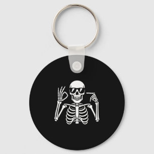 67 Skeleton Funny Six Seven Gen Alpha Halloween Me Keychain