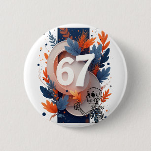 67 Skeleton Hand Halloween 2 Inch Round Button