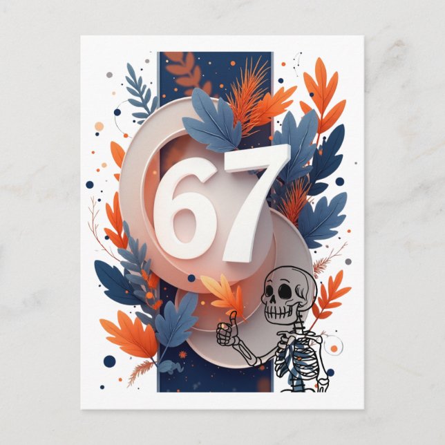 67 Skeleton Hand Halloween Postcard (Front)