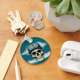 67 Skull Keychain