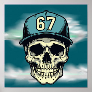 67 Skull Poster