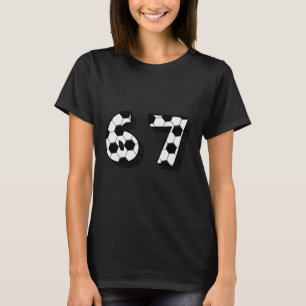 67 Soccer Ball Pattern Sports Number Graphic Desig T-Shirt