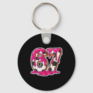 67 Soccer Ice Cream Drip Brain Rot Meme _1 Keychain