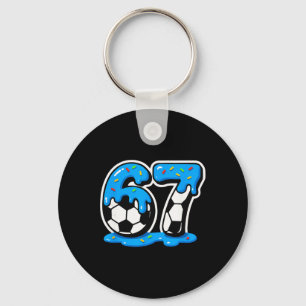 67 Soccer Ice Cream Drip Brain Rot Meme Keychain