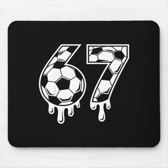 67 Soccer Ice Cream Drip Gen Alpha Six Seven Meme  Mouse Pad (Front)