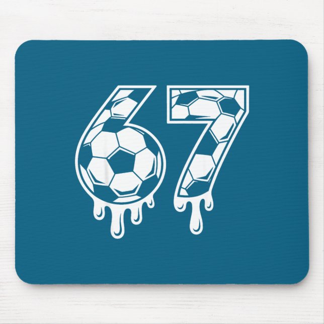 67 Soccer Ice Cream Drip Gen Alpha Six Seven Meme  Mouse Pad (Front)
