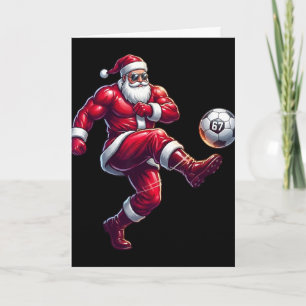 67 Soccer Santa Six Seven Meme Christmas Sport Men Card