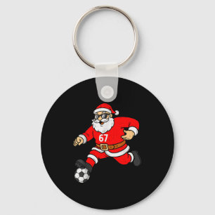 67 Soccer Santa Six Seven Meme Christmas Sport Men Keychain