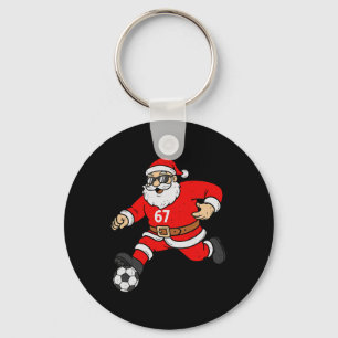 67 Soccer Santa Six Seven Meme Christmas Sport Men Keychain