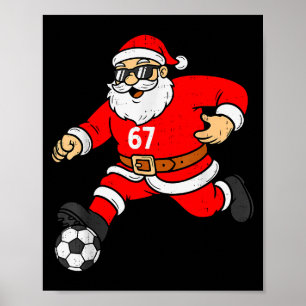 67 Soccer Santa Six Seven Meme Christmas Sport Men Poster