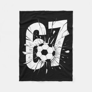 67 Soccer Six Seven 6 7 Meme 67  Fleece Blanket