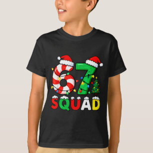 67 Squad Christmas Candy Cane Six Seven Meme Xmas  T-Shirt