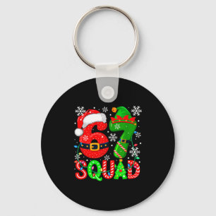 67 Squad Christmas Santa Elf Colorful Costume Kids Keychain